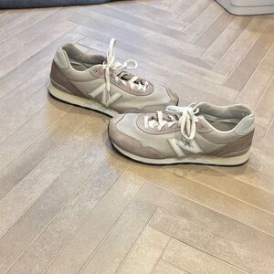 New Balance Beige and White Running Shoes